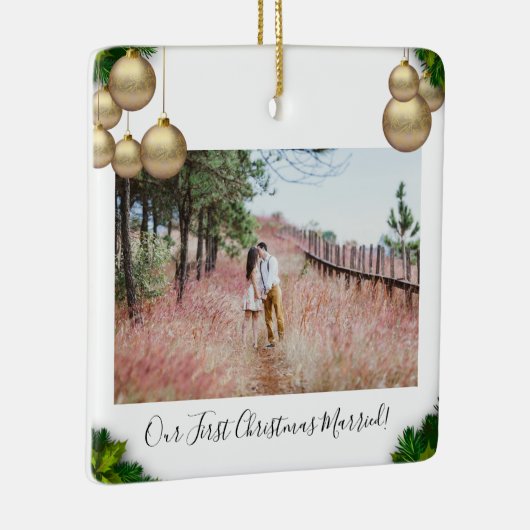 私たちの初めてのクリスマス 結婚記念日のクリスマス セラミックオーナメント (右)
