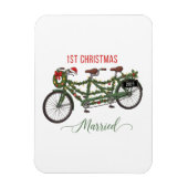 私たちの初めてのクリスマス 結婚2025 | かわいいタンデム マグネット (縦)