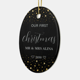 私たちの初めてのクリスマス 結婚 セラミックオーナメント