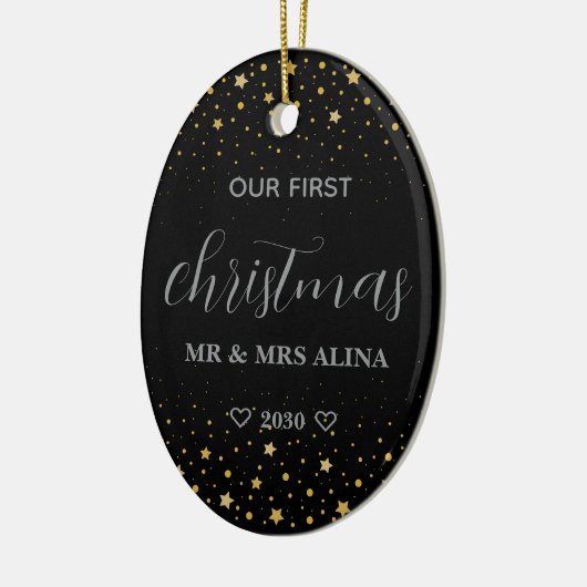 私たちの初めてのクリスマス 結婚 セラミックオーナメント (左)