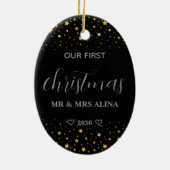 私たちの初めてのクリスマス 結婚 セラミックオーナメント (裏面)