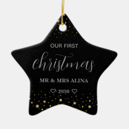 私たちの初めてのクリスマス 結婚 セラミックオーナメント