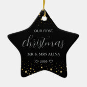 私たちの初めてのクリスマス 結婚 セラミックオーナメント (裏面)