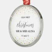 私たちの初めてのクリスマス 結婚 メタルオーナメント (左)