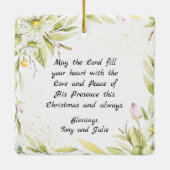 私たちの初めてのクリスマス 花の名言 セラミックオーナメント (裏面)