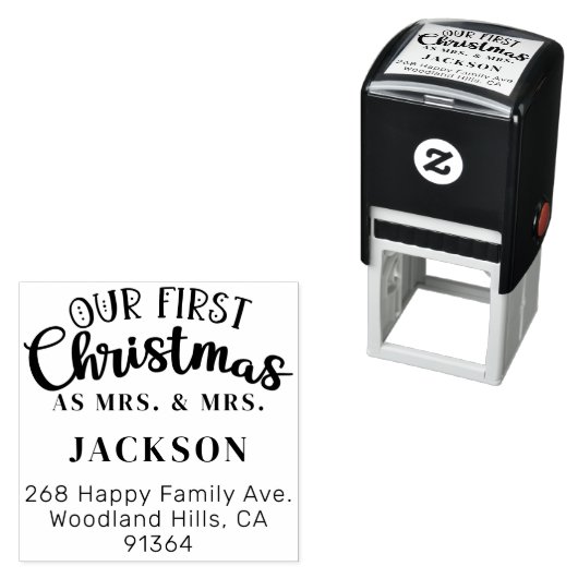 私たちの初めてのクリスマス MRS & MRS 差出人 LGBTQ セルフインキングスタンプ (インサイチュ)