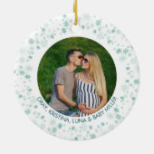 私たちの初めてのクリスマス | Greem Ditsyスノーフレーク写真 セラミックオーナメント (裏面)