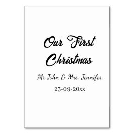 私たちの初めてのクリスマス Mr と Mrs カップル名 日付 テーブルナンバー