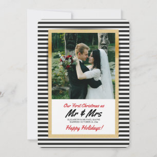 私たちの初めてのクリスマス Mr & Mrs フォトカード シーズンカード