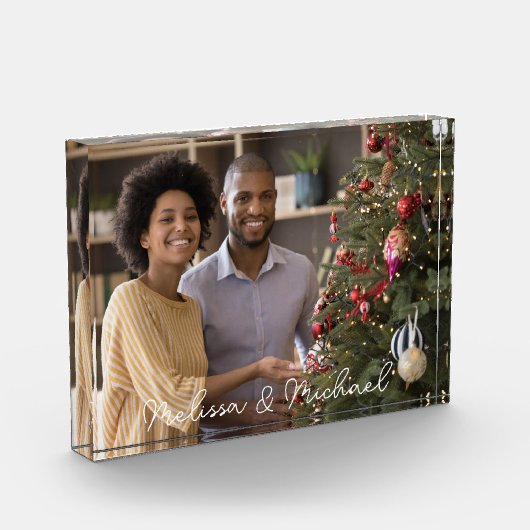 私たちの初めてのクリスマス Mr & Mrs 名前 フォトブロック (左)