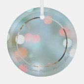 私たちの初めてのクリスマスDIY名前日付フォトグレー文字 ガラスオーナメント (正面)