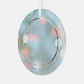 私たちの初めてのクリスマスDIY名前日付フォトグレー文字 ガラスオーナメント (正面左)