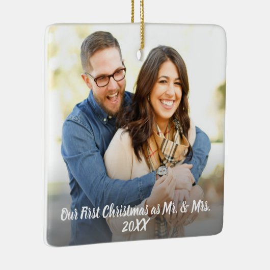 私たちの初めてのクリスマスKeepsake写真 セラミックオーナメント (右)
