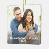 私たちの初めてのクリスマスKeepsake写真 セラミックオーナメント (左)