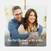 私たちの初めてのクリスマスKeepsake写真 セラミックオーナメント (裏面)