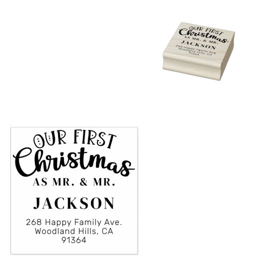 私たちの初めてのクリスマスMR&MR差出人住所LGBTQ ラバースタンプ (押印)