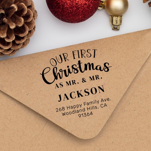 私たちの初めてのクリスマスMR&MR差出人住所LGBTQ ラバースタンプ