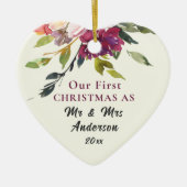 私たちの初めてのクリスマスMr.&Mrs.バイブル聖句クリスマス セラミックオーナメント (正面)