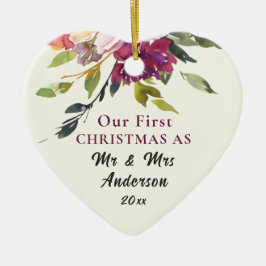 私たちの初めてのクリスマスMr.&Mrs.バイブル聖句クリスマス セラミックオーナメント