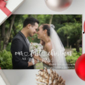 私たちの初めてのクリスマスMr. & Mrs. Hand Lettered Photo シーズンカード