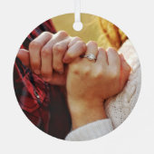 私たちの初めてのクリスマスmrs&mr 2写真結婚の金属 メタルオーナメント (裏面)