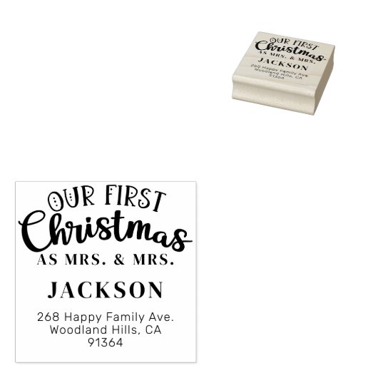 私たちの初めてのクリスマスMRS & MRS差出人住所LGBTQ ラバースタンプ (押印)