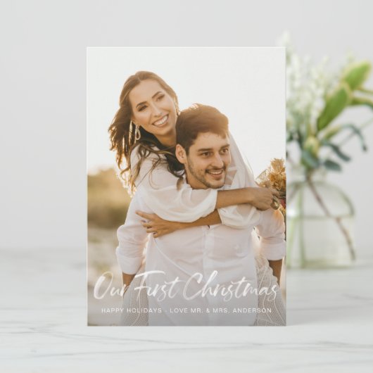 私たちの初めてのクリスマスVer Buffaloチェックフォトカード (スタンド正面)