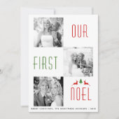 私たちの初めてのノエル 初クリスマス シンプルな写真カード 招待状 (正面)