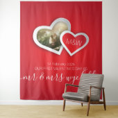 私たちの初めてのバレンタインデー ハート写真 タペストリー (インサイチュ)