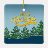 私たちの初めてのホームクリスマスの写真 セラミックオーナメント (裏面)