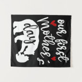 私たちの初めての母の日ハートママベアギフト、2/2 タペストリー (正面(横))