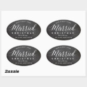 私たちの初めての結婚クリスマス Mr & Mrs ウェディング 楕円形シール (シート)