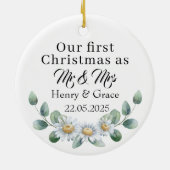 私たちの初めての結婚後のクリスマス オーナメント | 新婚 (裏面)