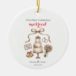 私たちの初クリスマス 夫婦 セラミックオーナメント