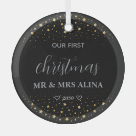 私たちの初クリスマス 結婚 ガラスオーナメント