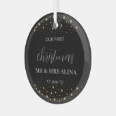 私たちの初クリスマス 結婚 ガラスオーナメント (正面左)
