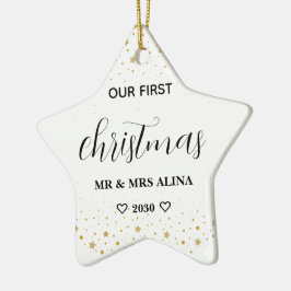 私たちの初クリスマス 結婚 セラミックオーナメント