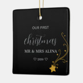 私たちの初クリスマス 結婚 セラミックオーナメント (左)