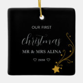 私たちの初クリスマス 結婚 セラミックオーナメント (正面)