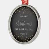 私たちの初クリスマス 結婚 メタルオーナメント (左)
