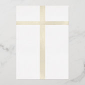 私たちの前の十字架は両親の金ゴールド結婚。 箔招待状 (裏面)