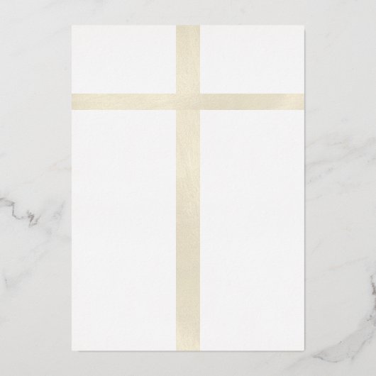 私たちの前の十字架は両親の金ゴールド結婚。 箔招待状 (裏面)