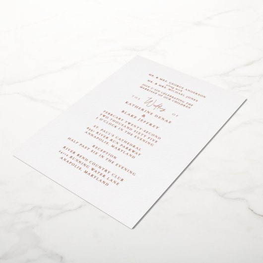 私たちの前の十字架は両親の金ゴールド結婚。 箔招待状 (回転した状態)