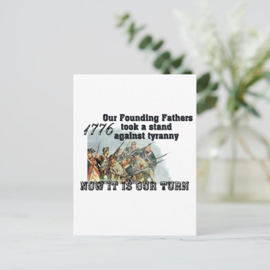 私たちの創始者は専制政治に反対する ポストカード (スタンド正面)