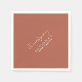 私たちの友人は家族の友情シナモン スタンダードカクテルナプキン