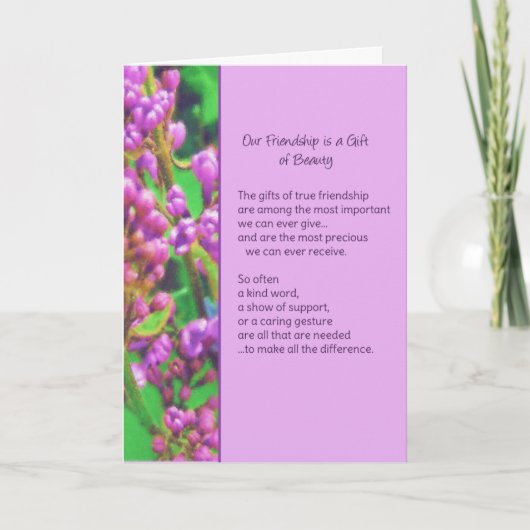 私たちの友情は美しいの贈り物… カード (正面)