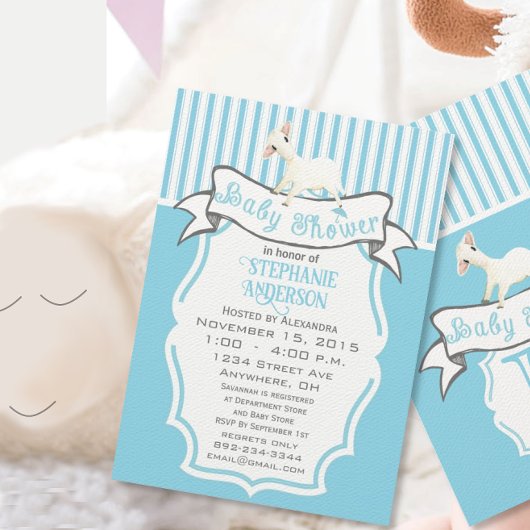 私たちの可愛いリル子羊男の赤ちゃんシャワー 招待状