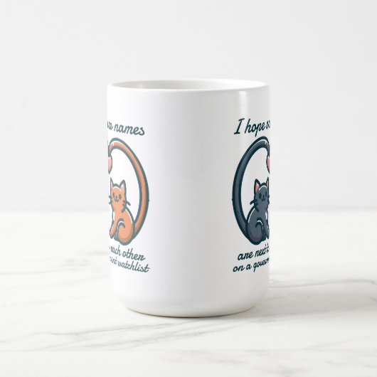 私たちの名前がAの上で隣り合わせであることを願う コーヒーマグカップ (中央)