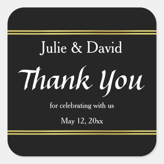 私たちの名祝前をありがとう結婚 スクエアシール (正面)