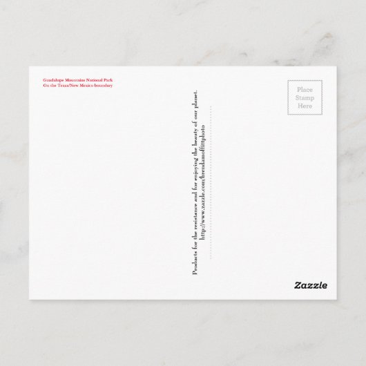 私たちの国立公園を守れ 抵抗1 ポストカード (裏面)